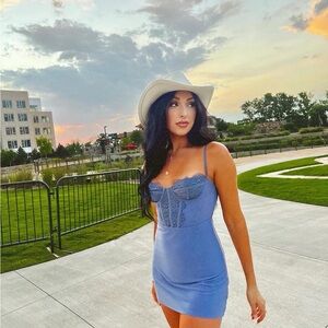 Urban Outfitters Lavender Lace Bustier Mini